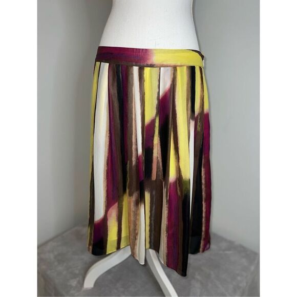Women’s Boho Water Color Purple Midi Skirt MEDIUM - Picture 1 of 10